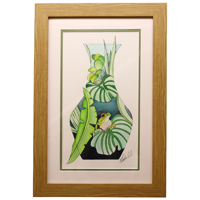 Tree Frog - Vase + Watercolour